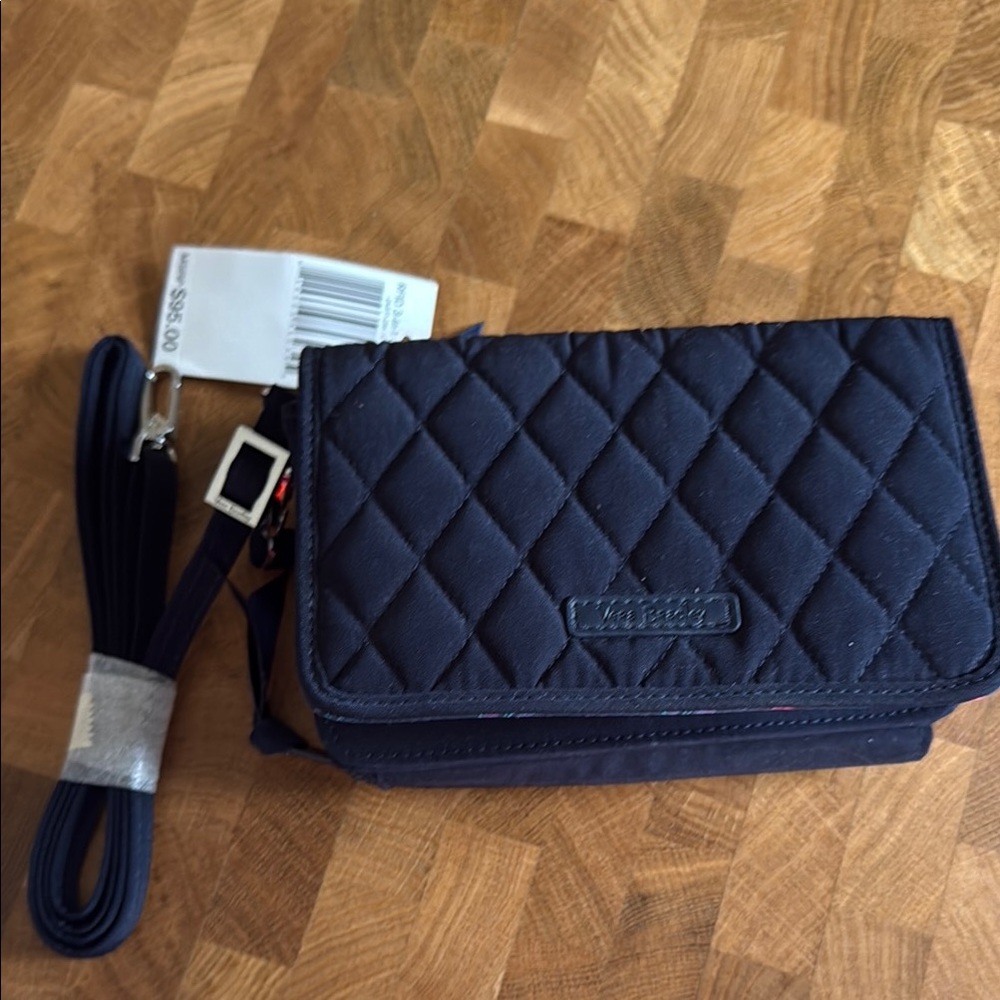 Quilted Navy Crossbody Bag